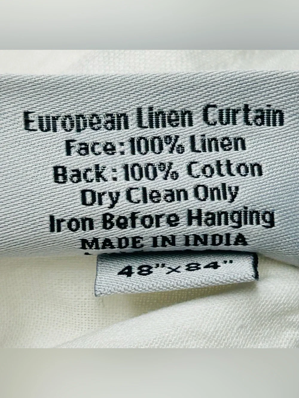 QUINCE Set Of 2 48x84 European Linen Curtains White 8733